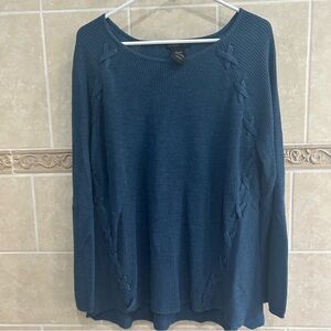 Design History Vintage Denim Blue Colored Sweater X detail